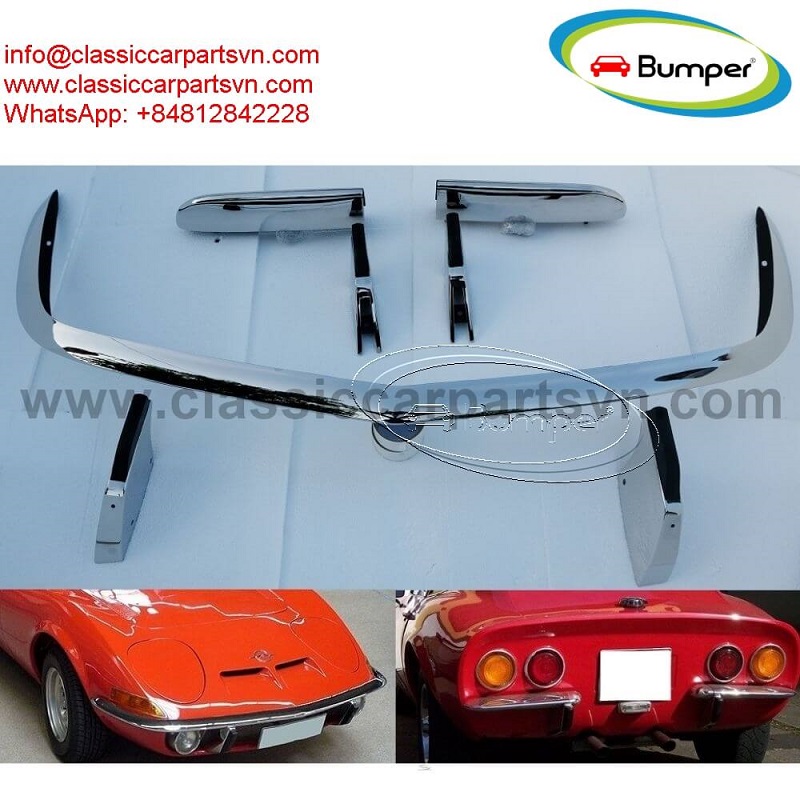 Opel GT (1968â€“1973) bumpers by stainless steel new 